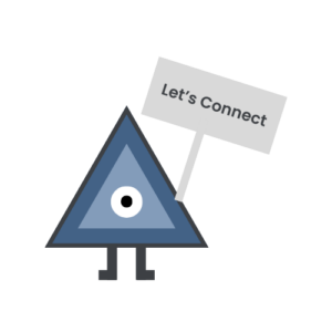 Lyanix mascot holding a Let's Connect sign